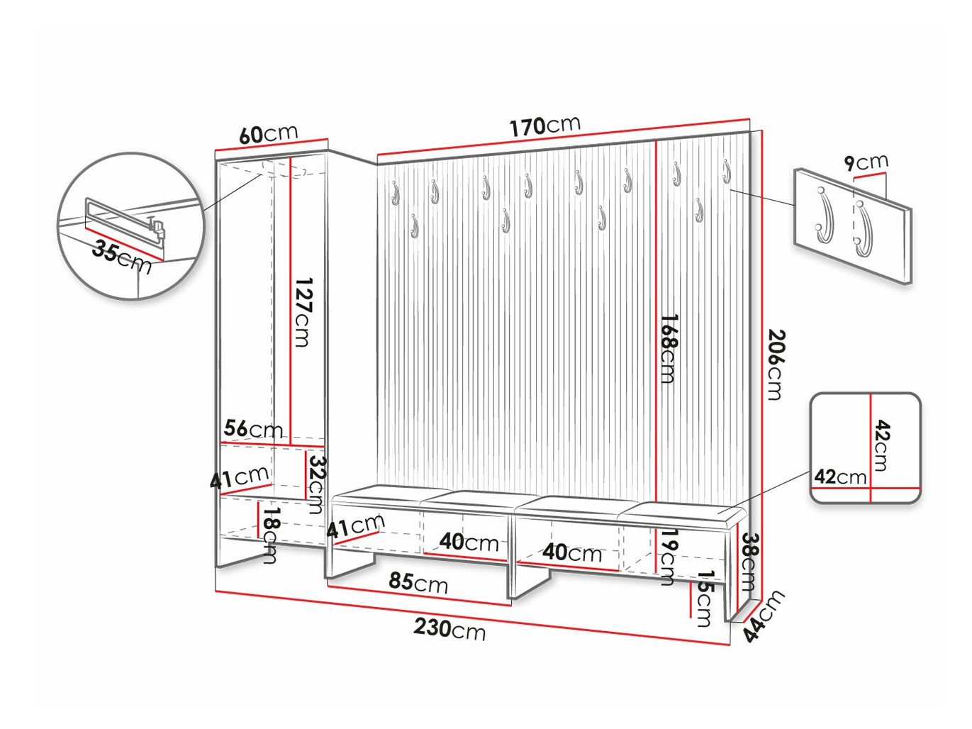 Gangmeubelset Hartford 484 (Artisan eiken + Manila 35)