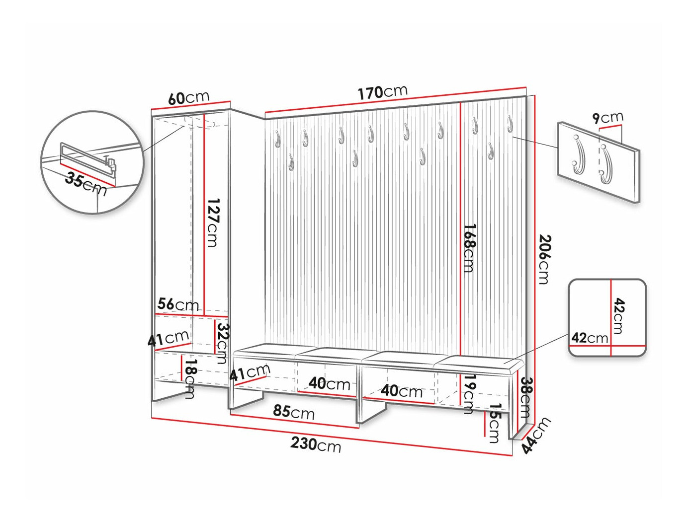 Gangmeubelset Hartford 484 (Artisan eiken + Soft 017)