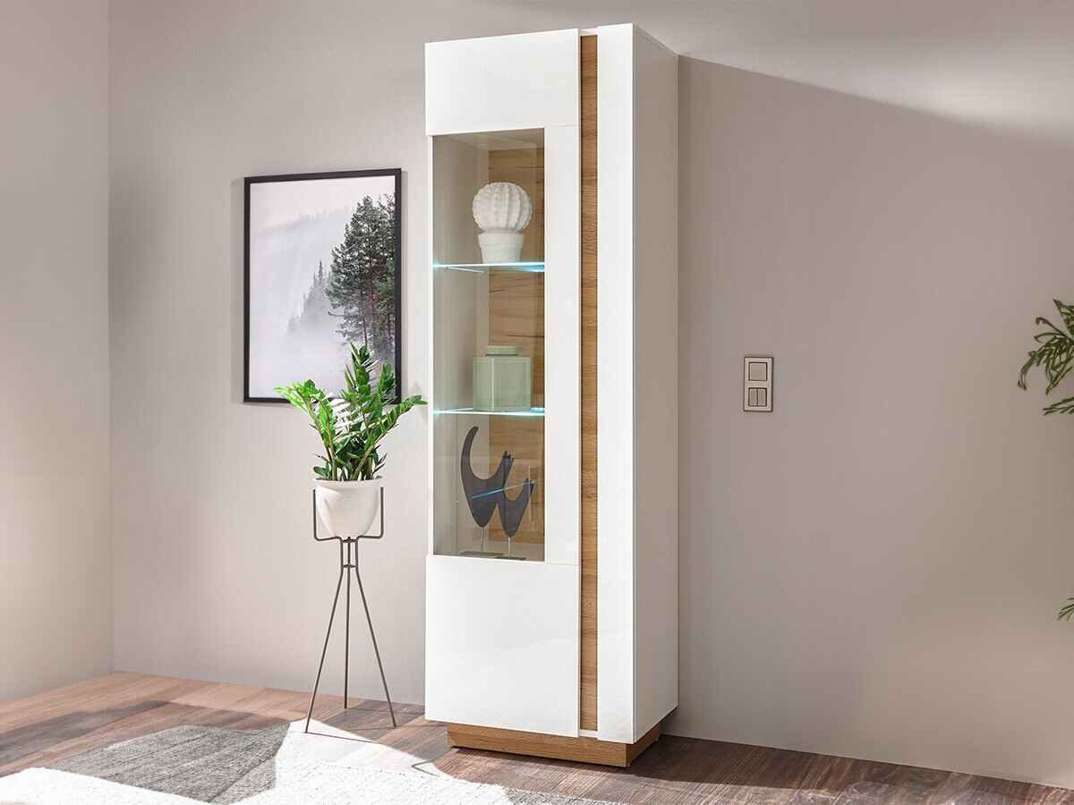 Boekenkast Veropho 100 (Glanzend wit + Kleinzoon eik)