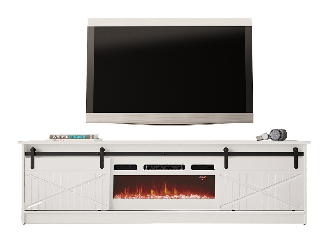 TV-meubel Charlotte 165 (Wit + Glanzend wit)