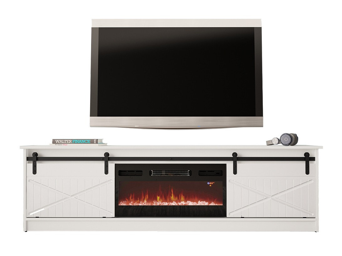 TV-meubel Charlotte 165 (Wit + Glanzend wit)