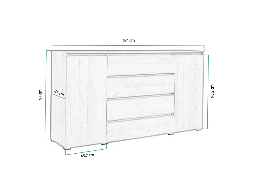 Ladekast Cirdora 105 (Riviera eiken)