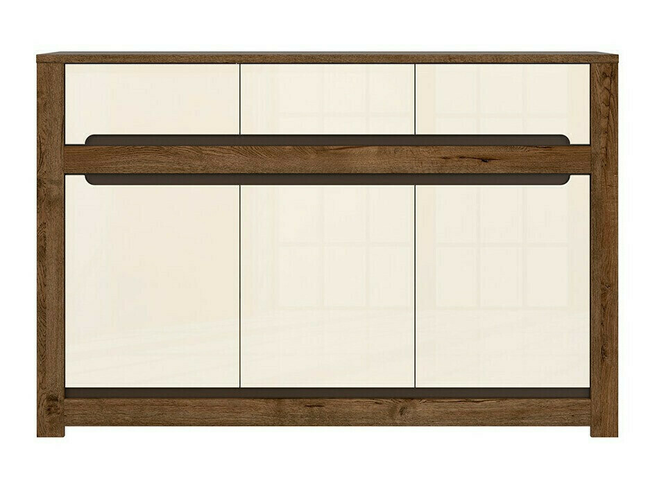 Ladekast Ophevaru 101 (Glanzend crème + April eiken)