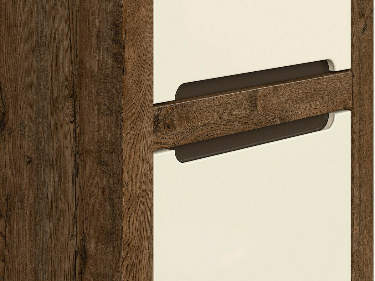 Ladekast Ophevaru 101 (Glanzend crème + April eiken)