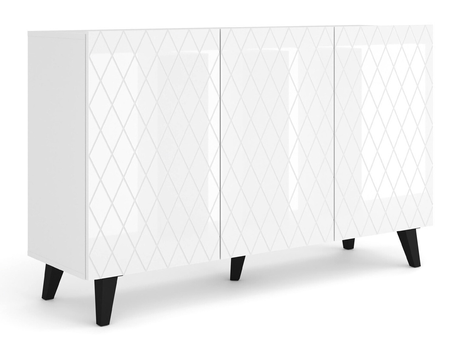 Dressoir Melmoro 104 (Glanzend wit + Zwart)