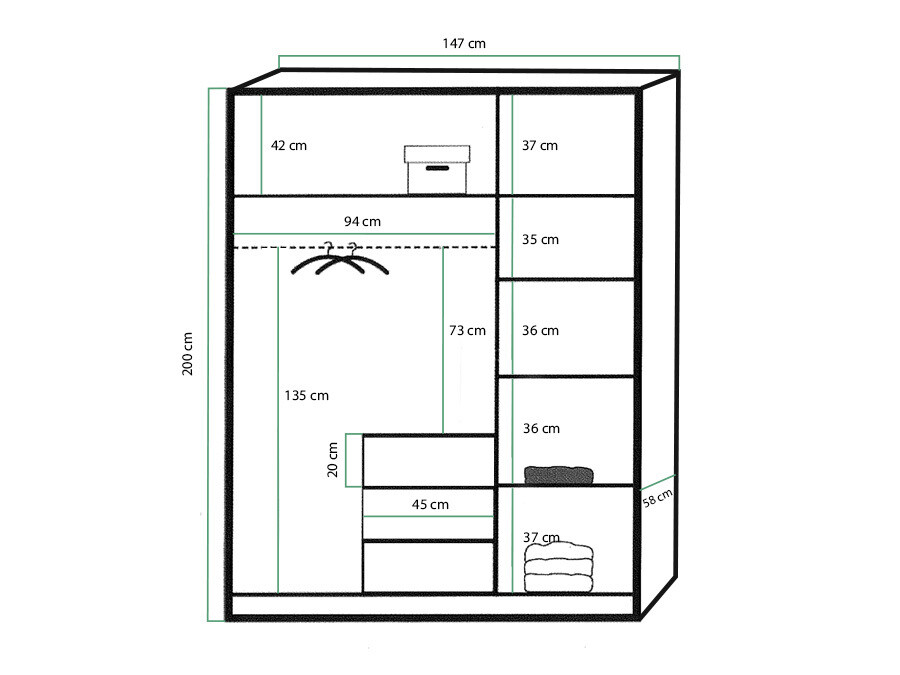 Kledingkast Dortivu 111 (Blauw)