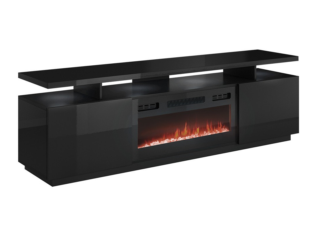 TV-meubel Figura I (Zwart + Glanzend zwart)
