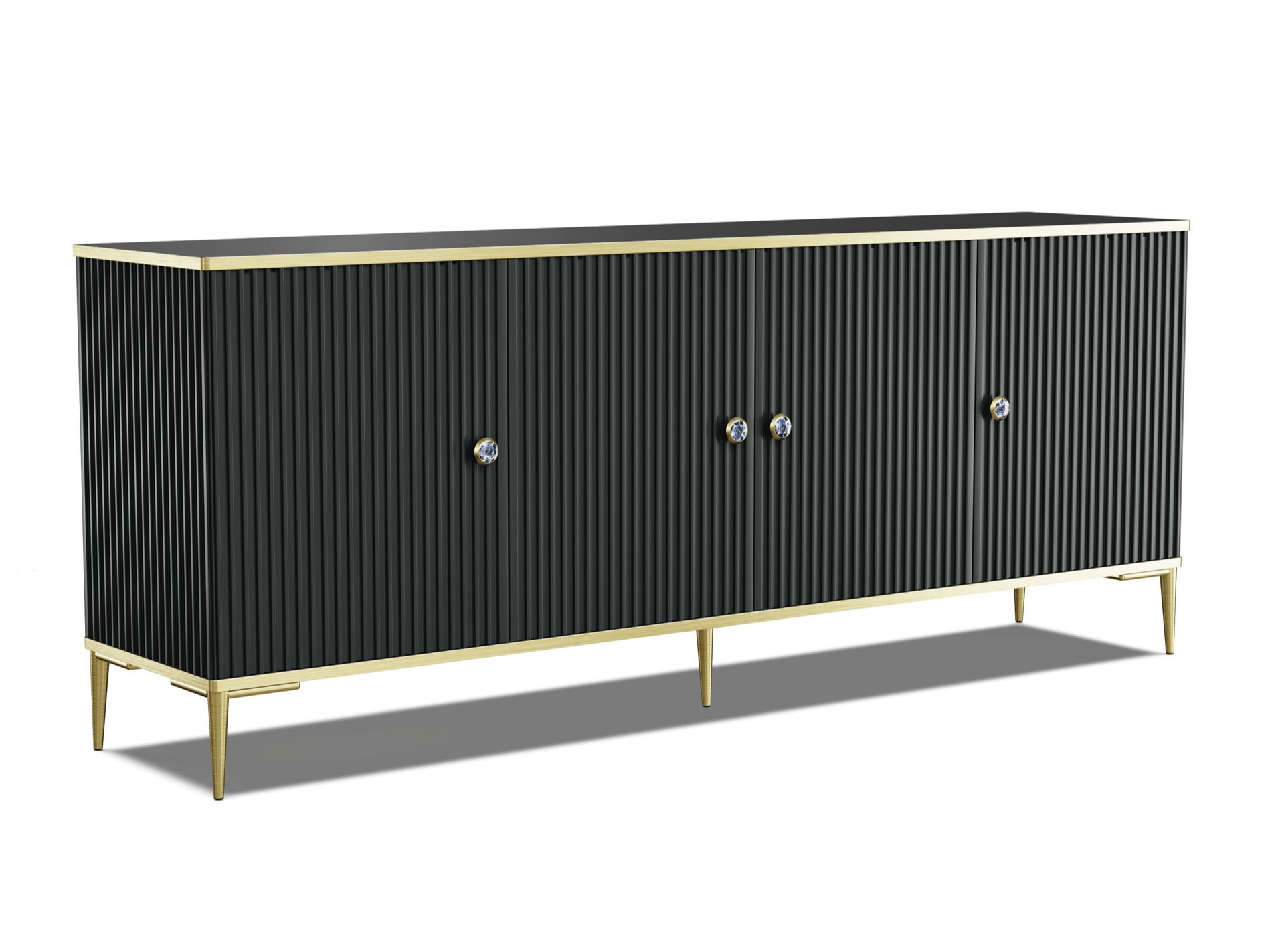 Dressoir Romciro 101 (Zwart + Gouden)