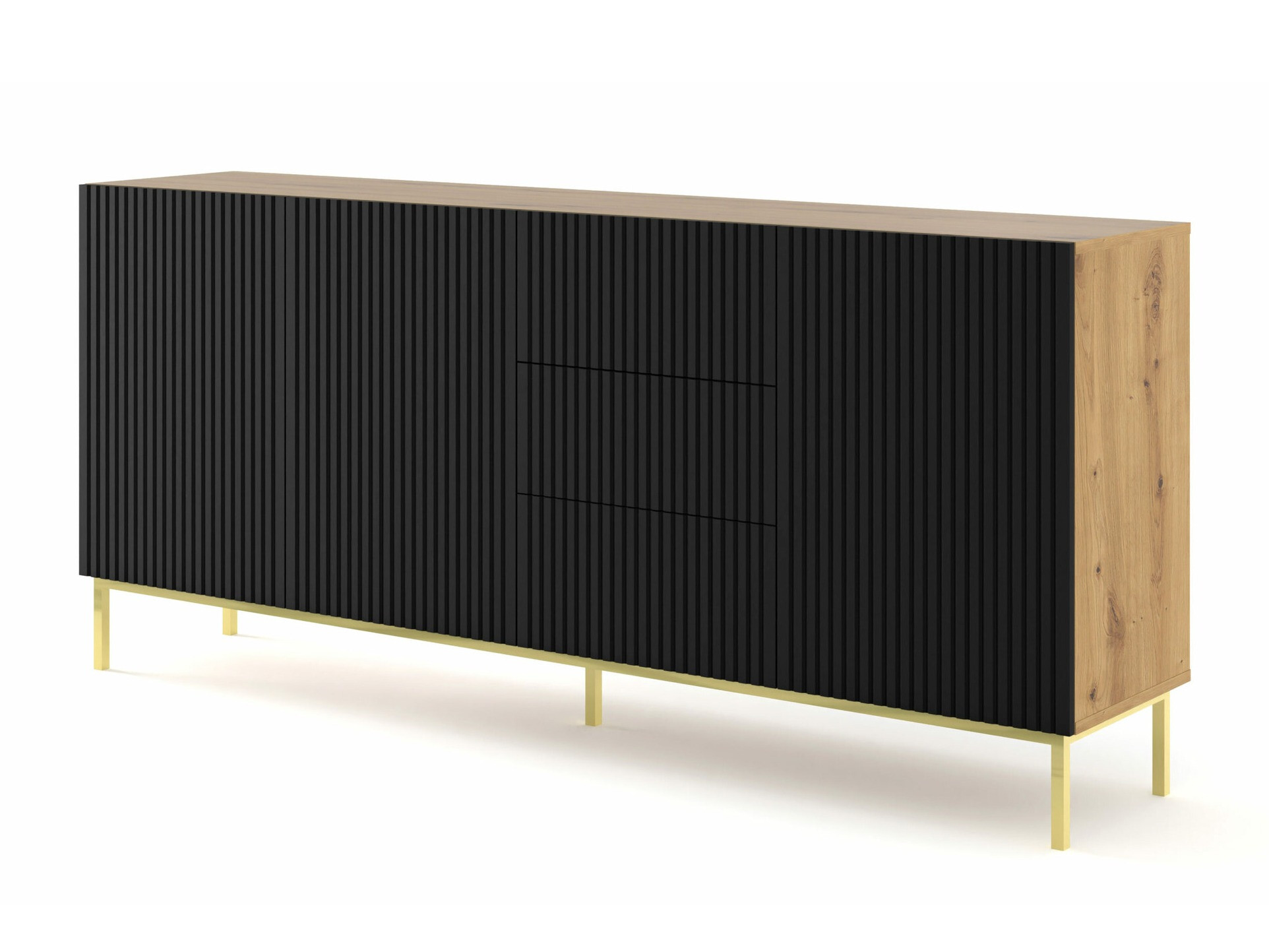 Ladekast Mirmaro 101 (Zwart + Artisan eiken)