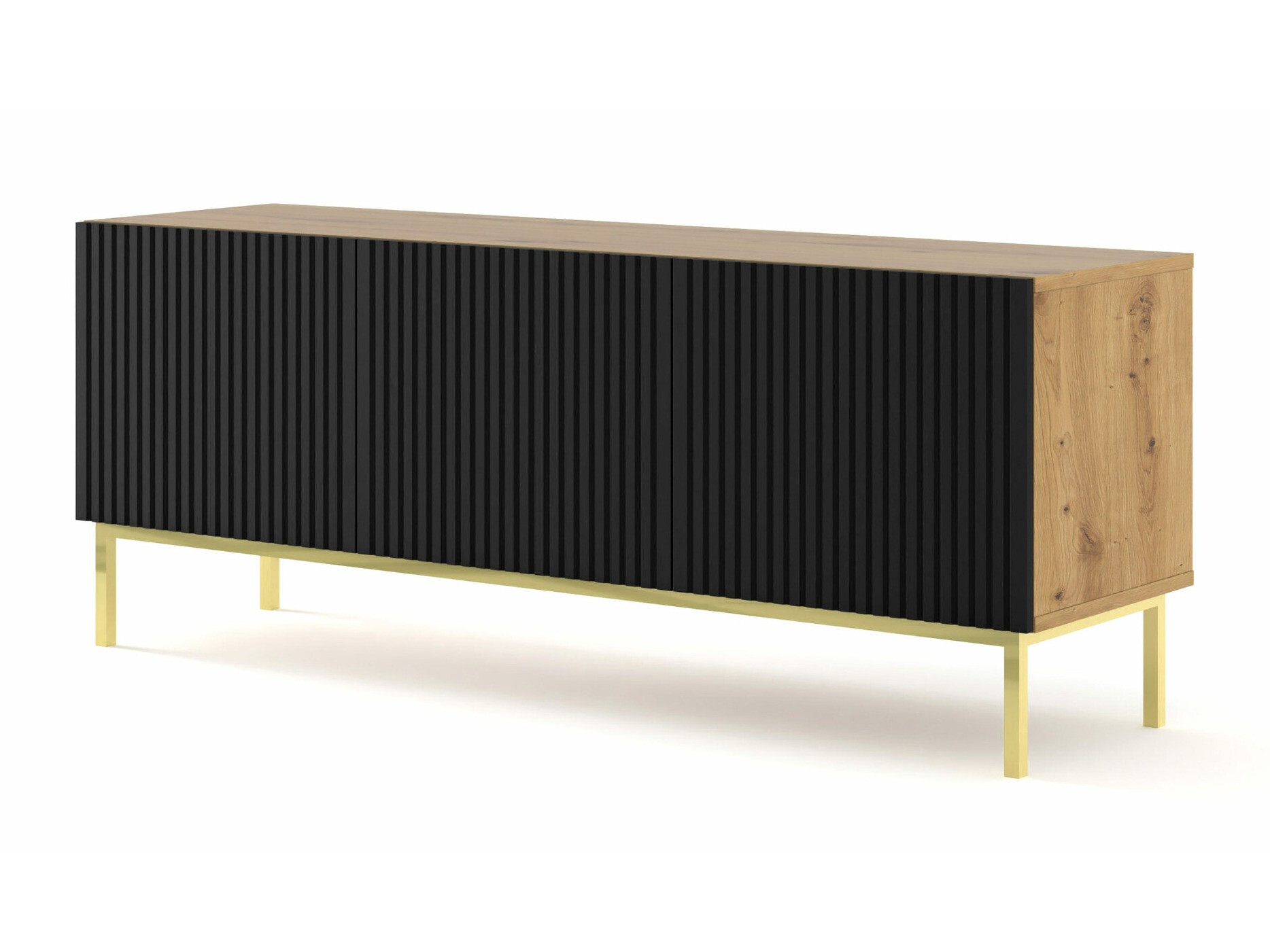 TV-meubel Mirmaro 102 (Zwart + Artisan eiken)