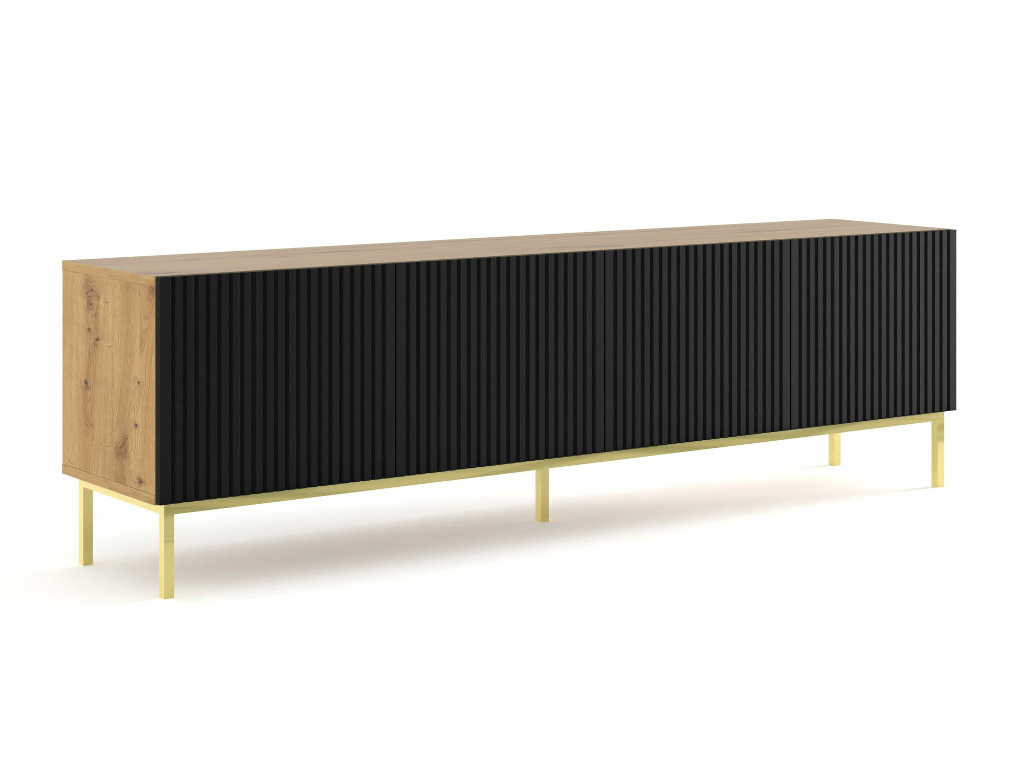 TV-meubel Mirmaro 103 (Zwart + Artisan eiken)