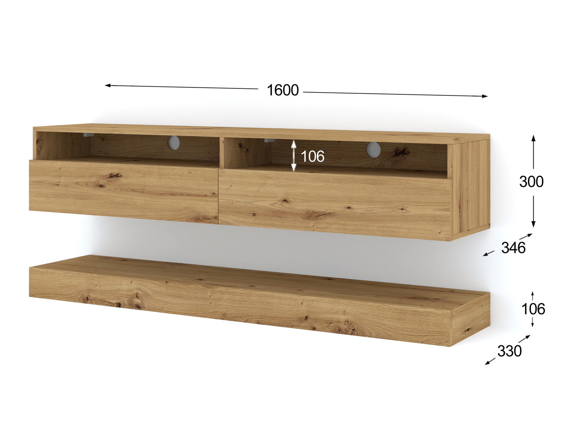 TV-meubel Buffalo 108 (Artisan eiken)