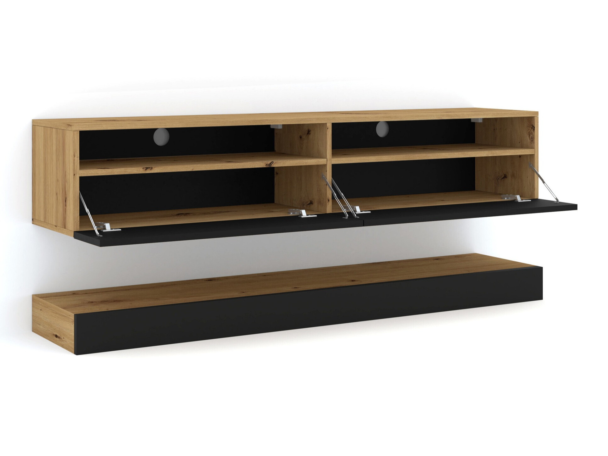 TV-meubel Buffalo 108 (Zwart + Artisan eiken)