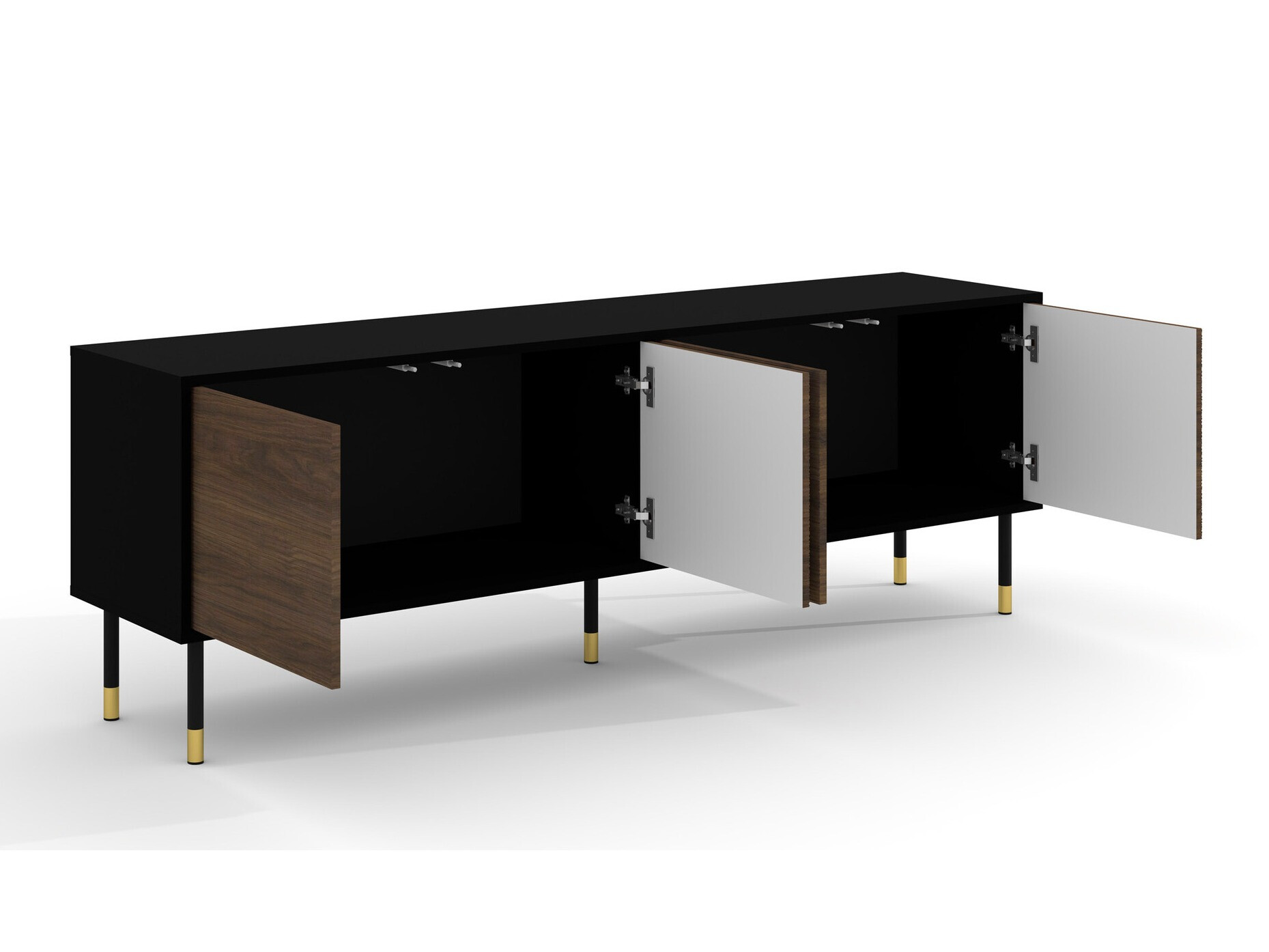 TV-meubel Romtole 100 (Zwart + Donkere eik)