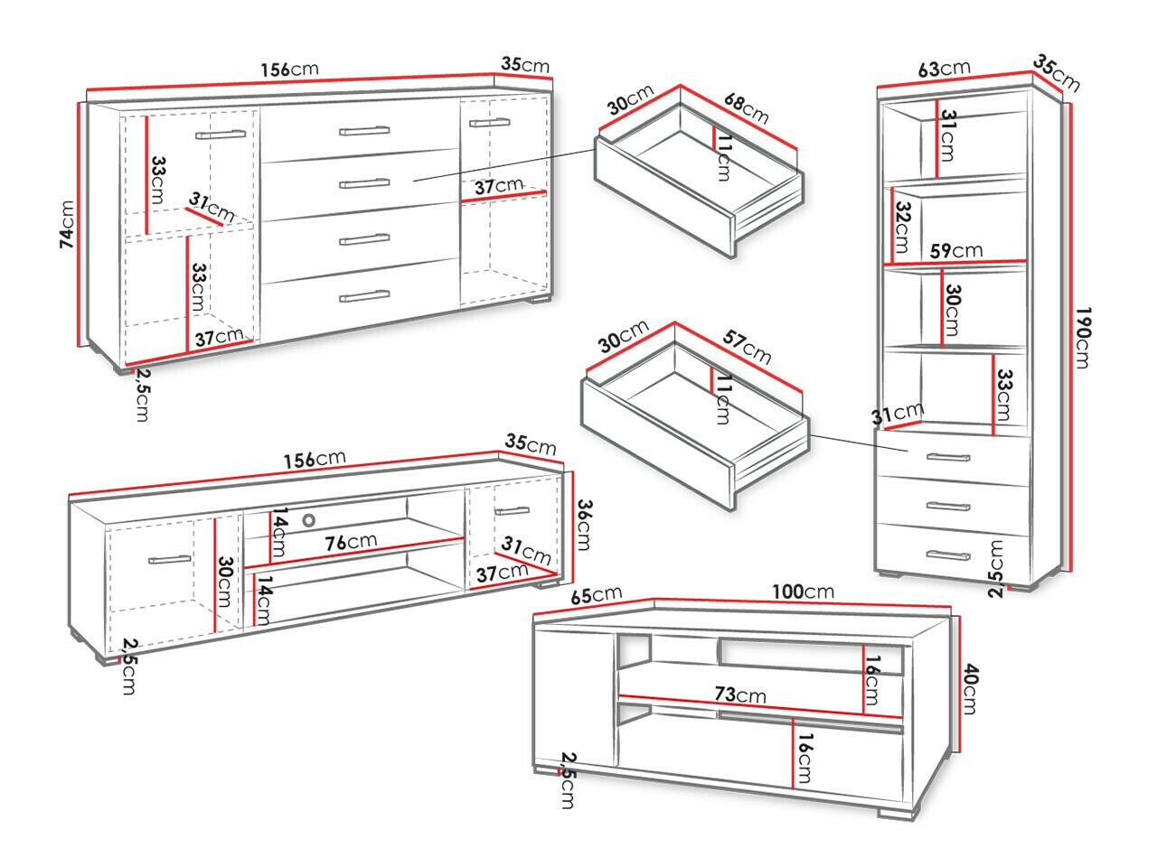 Woonkamerset Comfivo Casus I