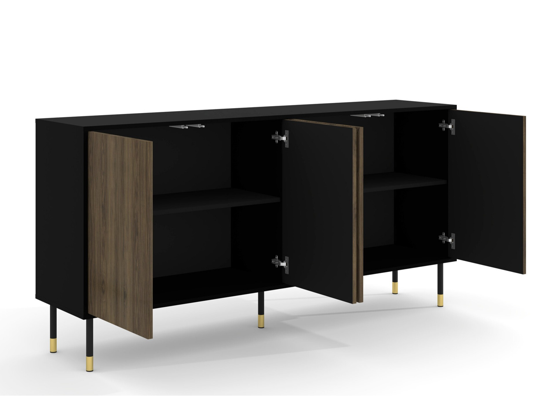 Dressoir Teopha 101 (Zwart + Notenhout)