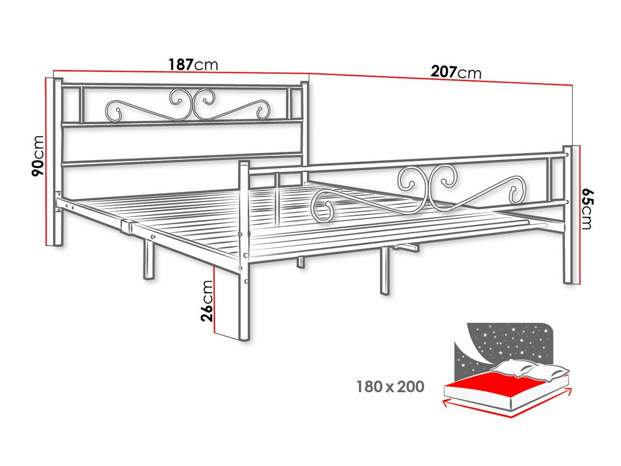 Bed Comfivo 345 (Wit)