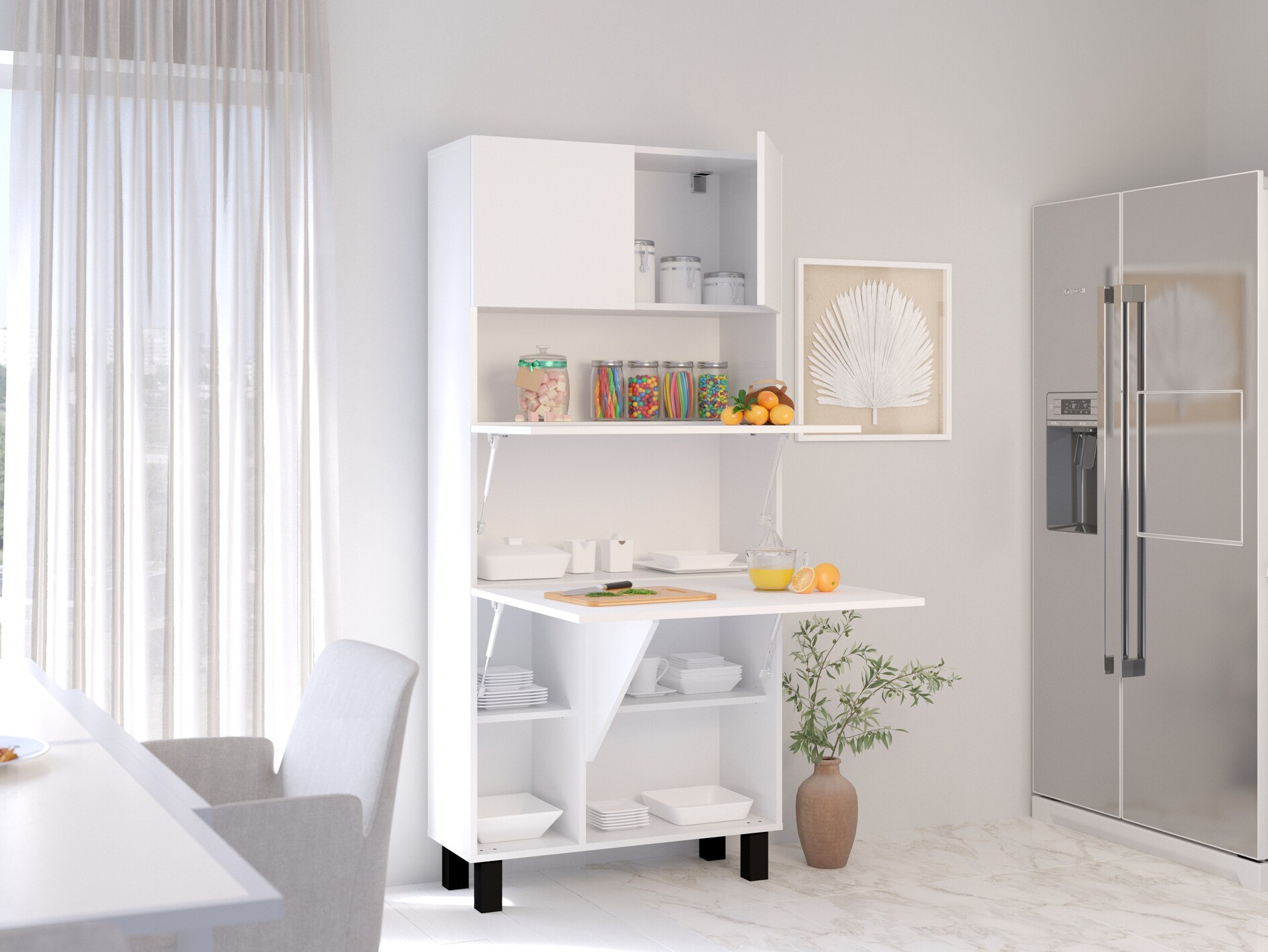 Boekenkast Buffalo 145 (Mat wit)