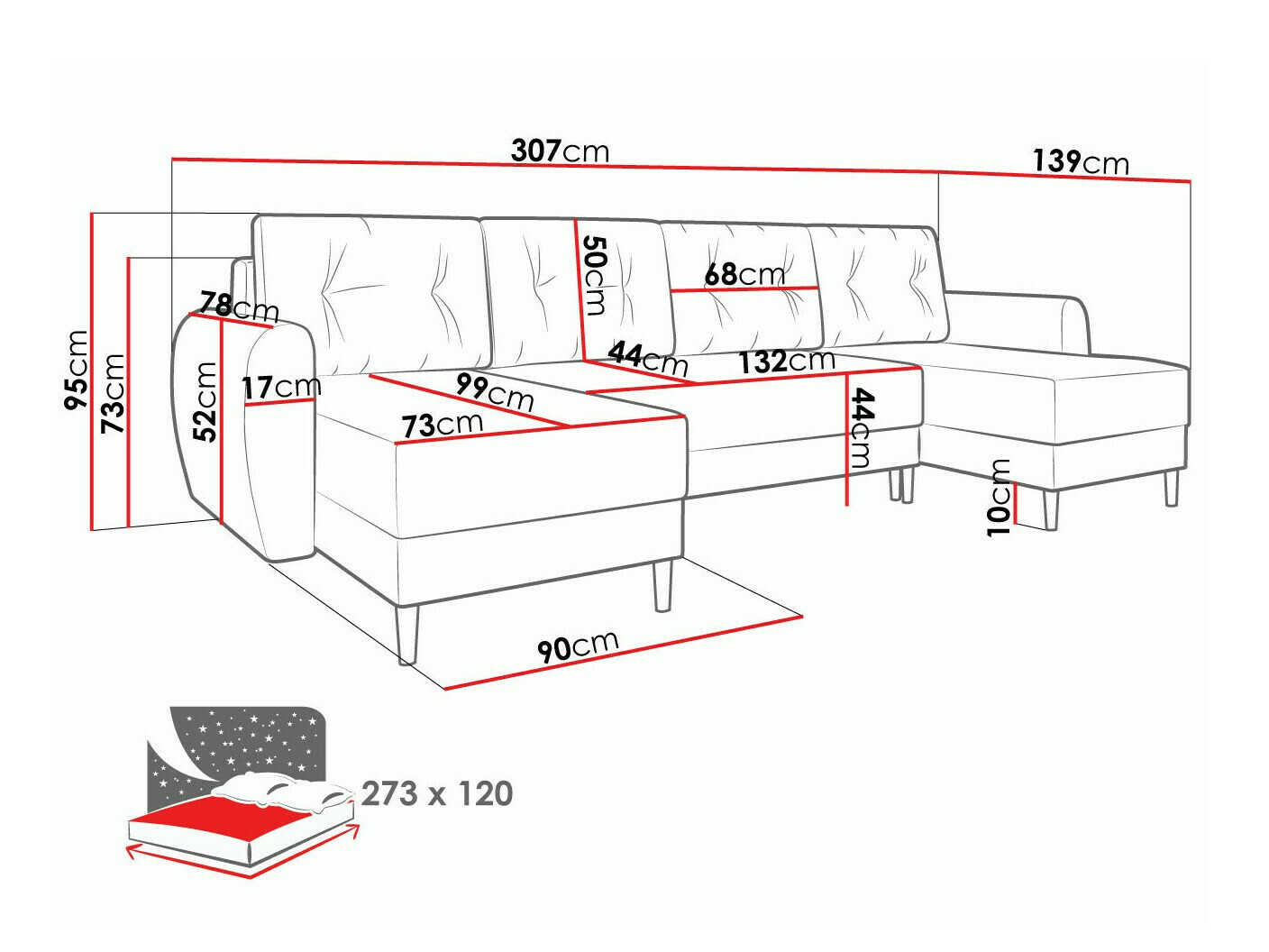 Hoekbank Memphis 110 (Itaka 11)