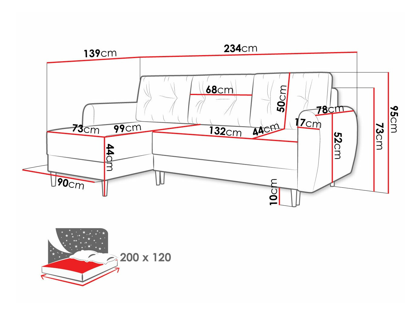Hoekbank Memphis 139 (Poso 100)