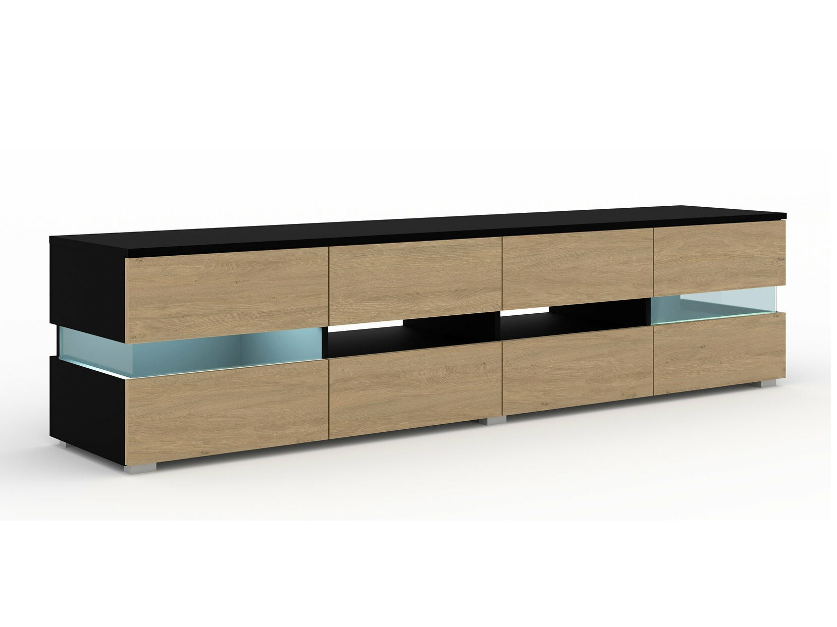 TV-meubel Buffalo 146 (Zwart + Eiken)