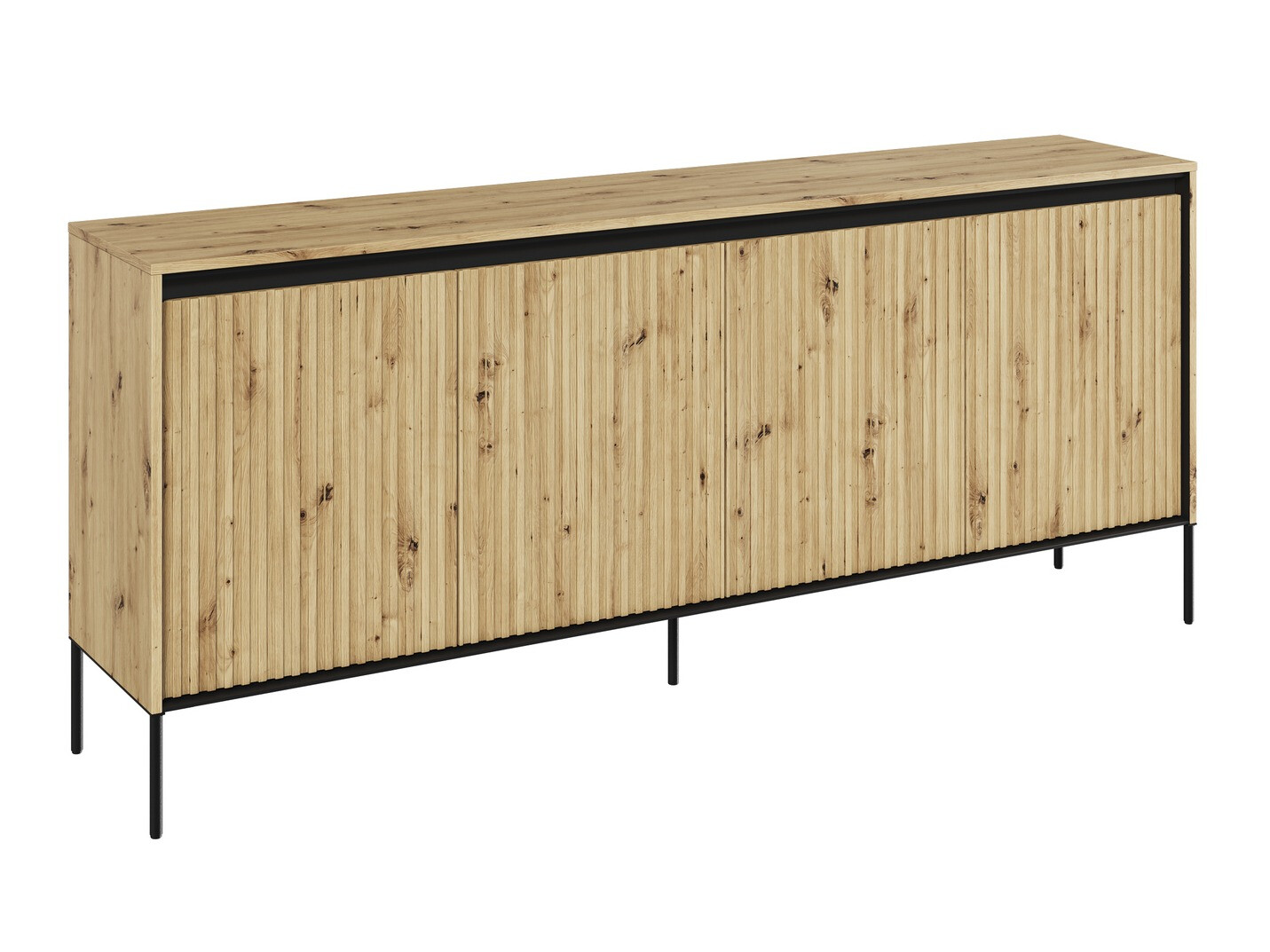 Dressoir Fernolu 103 (Artisan eiken + Zwart)