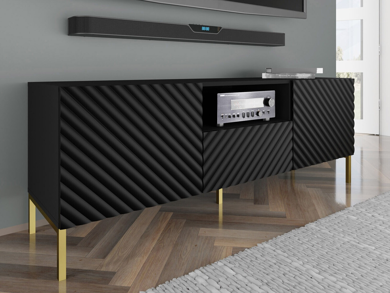 TV-meubel Fivremu 102 (Zwart)