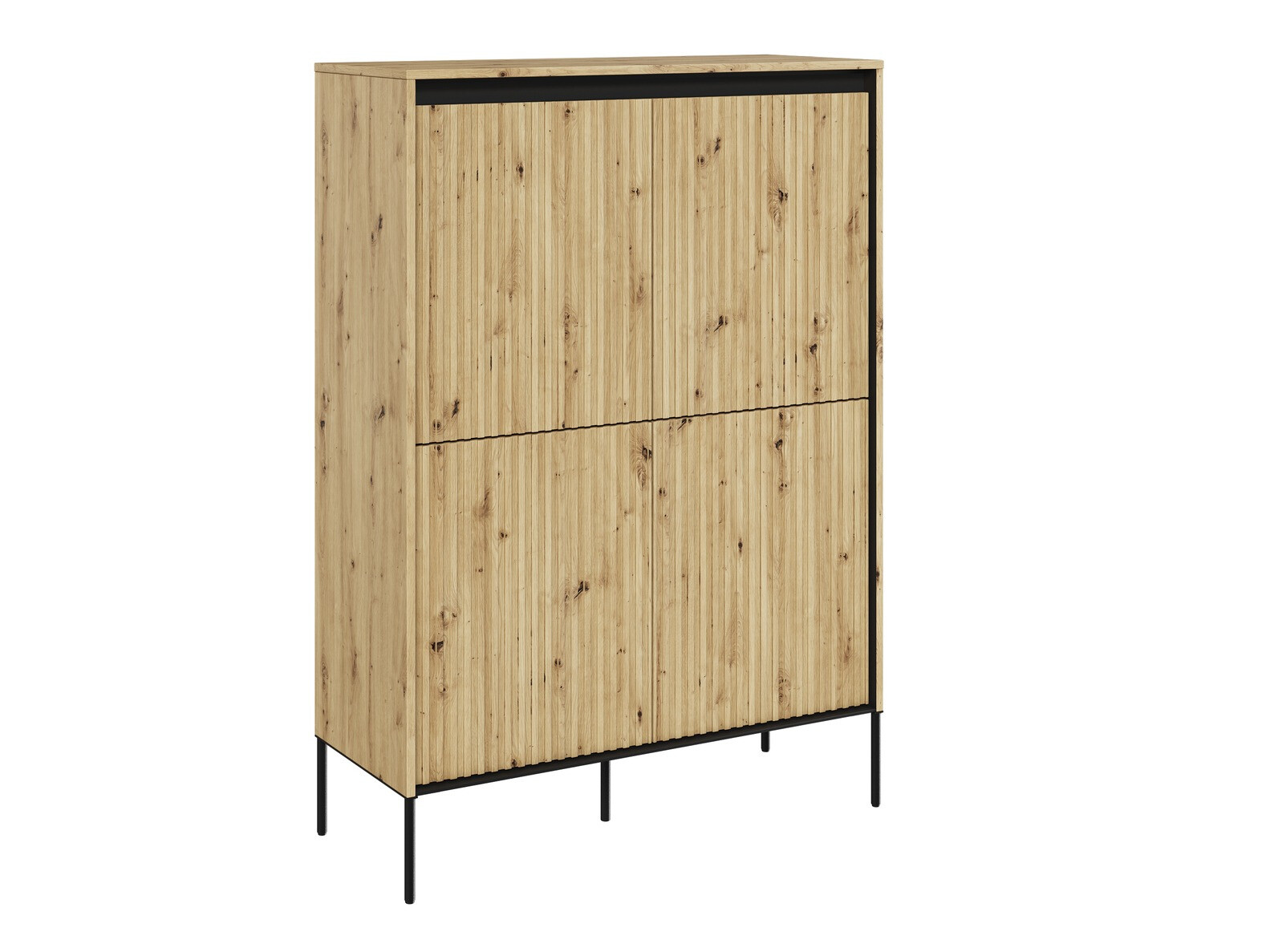 Dressoir Fernolu 102 (Artisan eiken + Zwart)