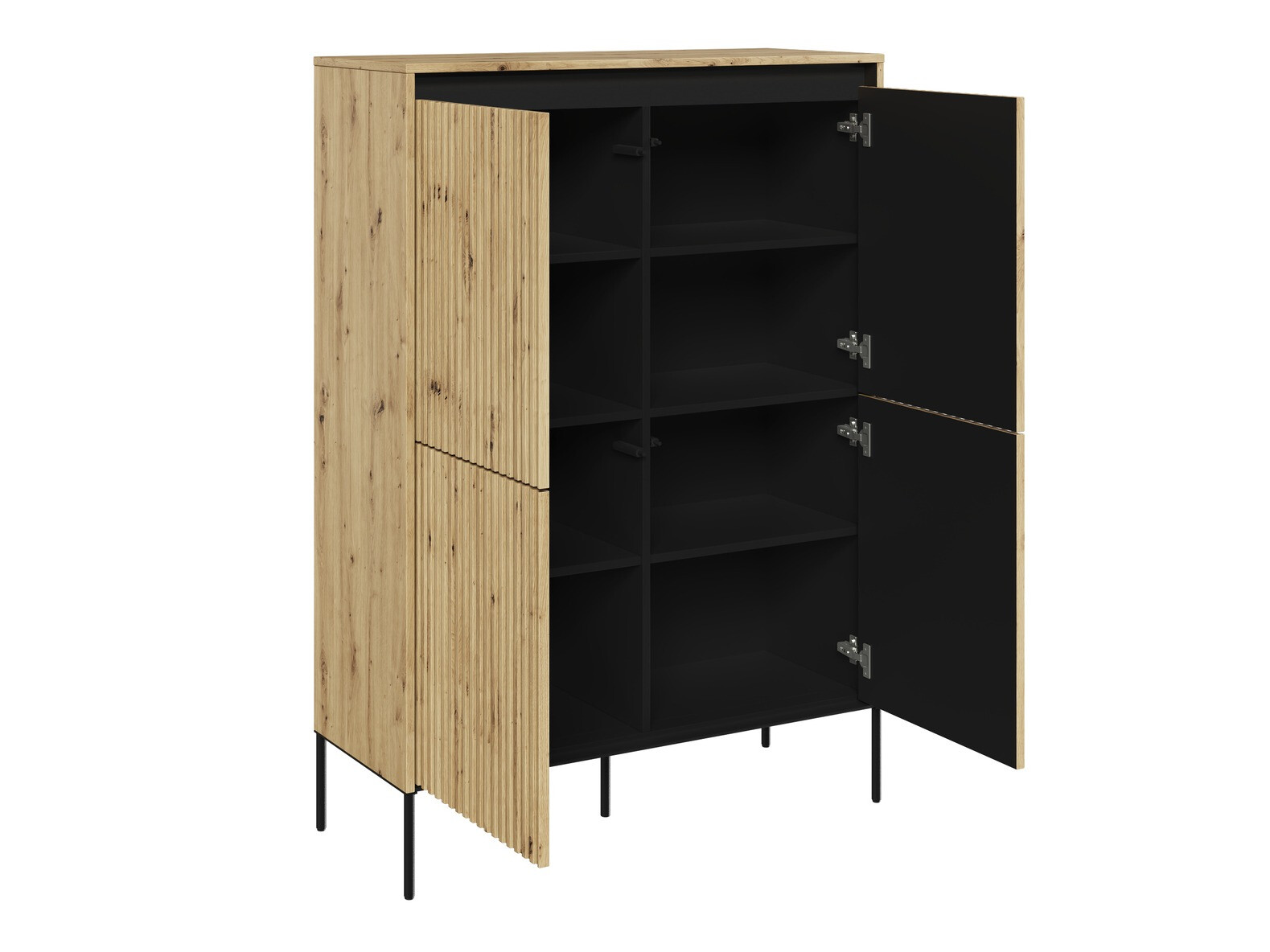 Dressoir Fernolu 102 (Artisan eiken + Zwart)