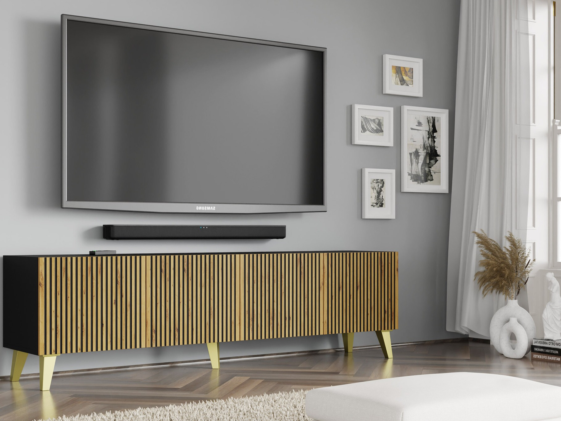 TV-meubel Buffalo 152 (Artisan eiken + Zwart)