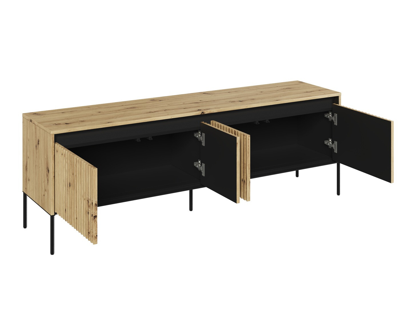 TV-meubel Fernolu 104 (Artisan eiken + Zwart)