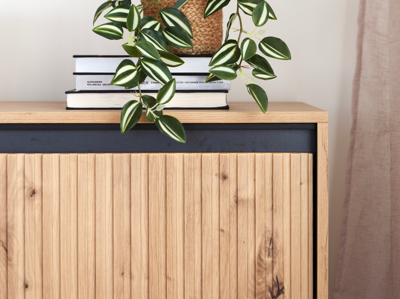 TV-meubel Fernolu 104 (Artisan eiken + Zwart)