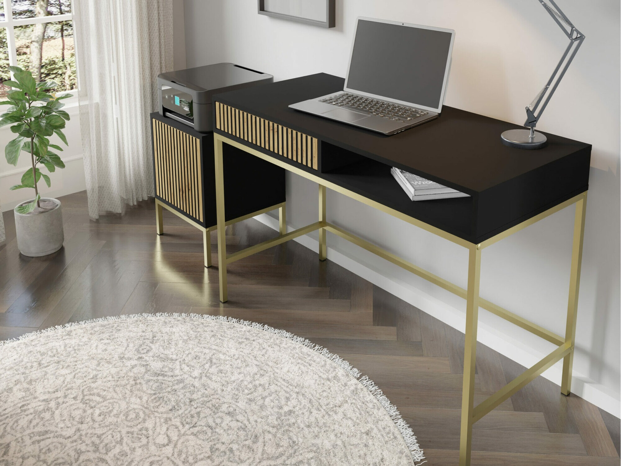 Bureau Talsalu 104 (Zwart + Artisan eiken)