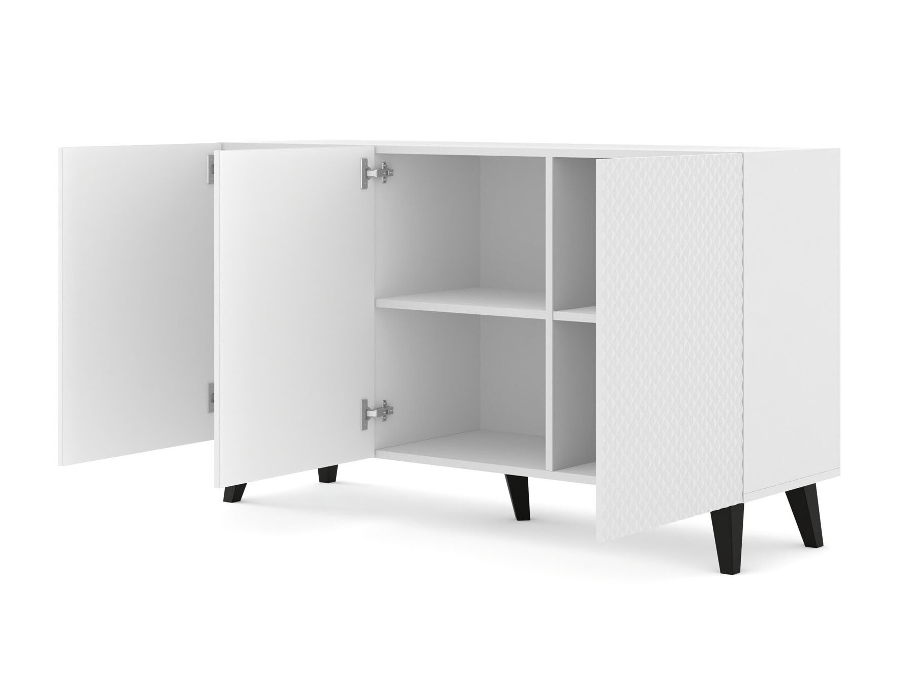 Dressoir Fensalo 101 (Wit + Glanzend wit)