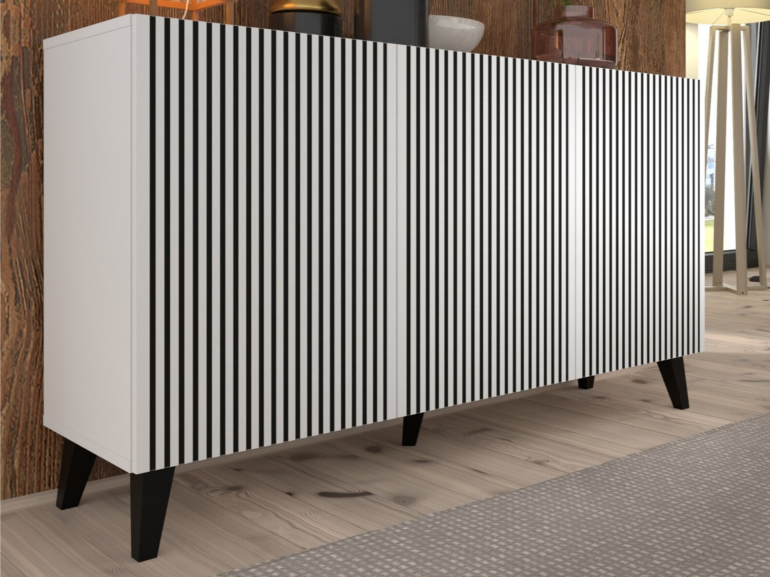 Dressoir Buffalo 157 (Wit + Zwart)