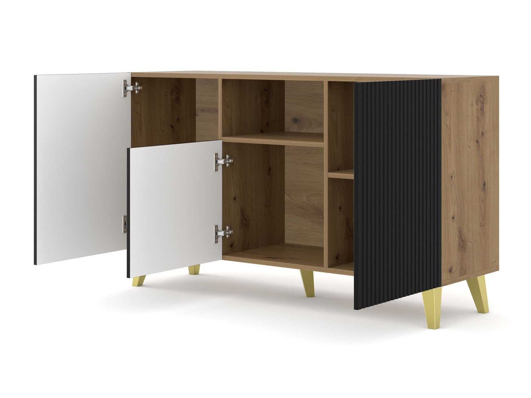 Dressoir Etdela 101 (Artisan eiken + Zwart)