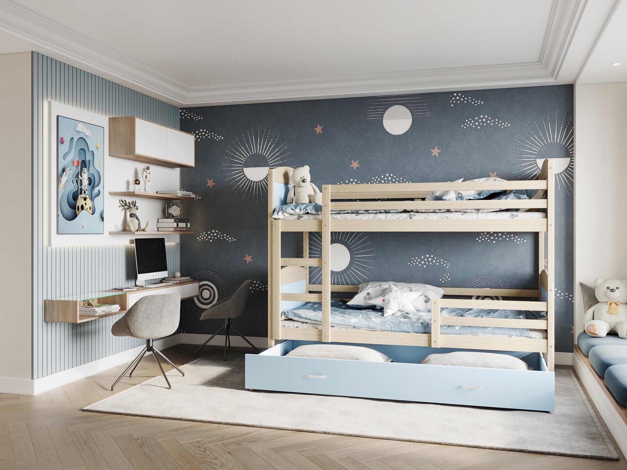 Stapelbed Aurora 101 (Grenen)