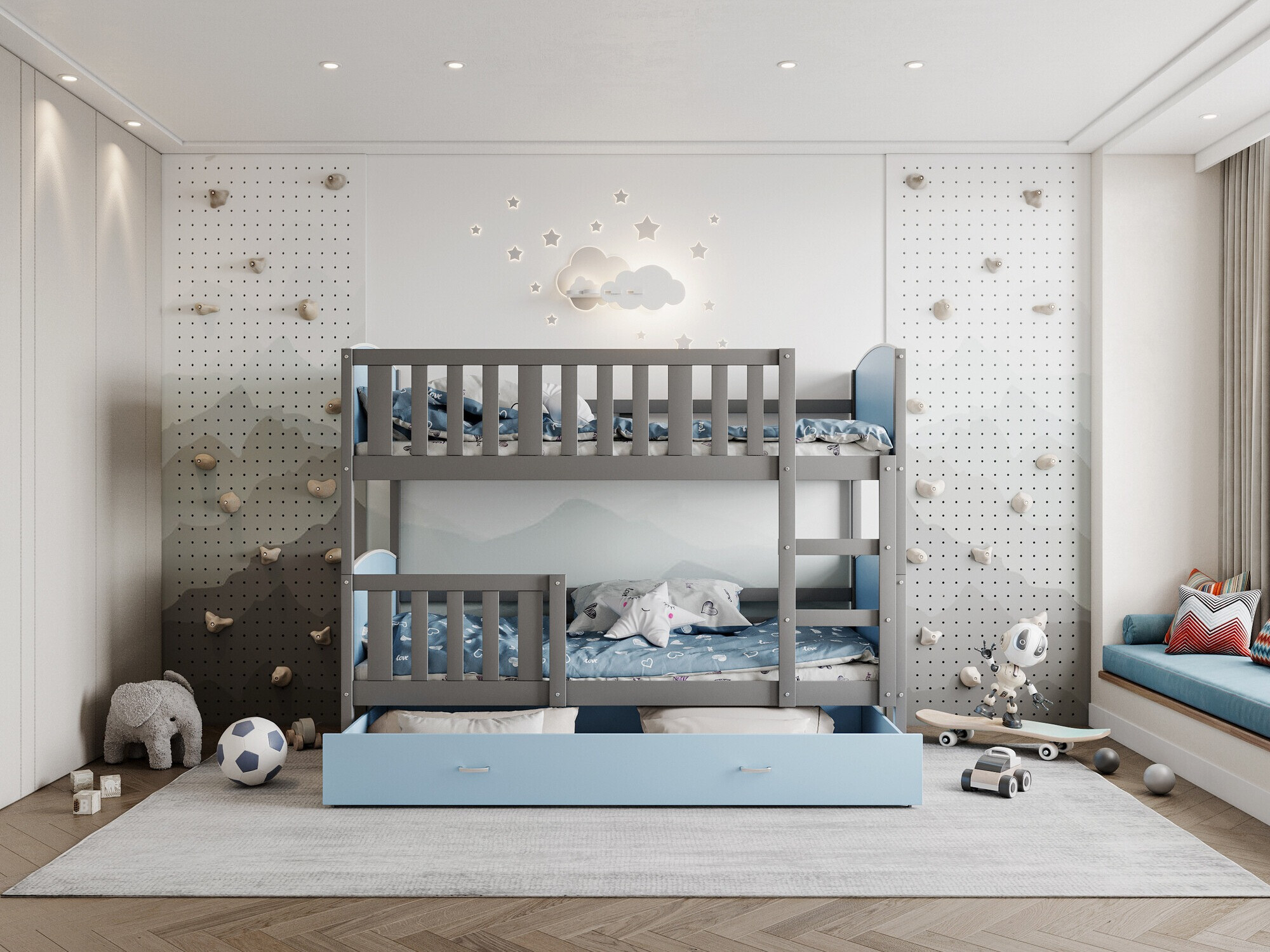 Stapelbed Aurora 113 (Grijs)