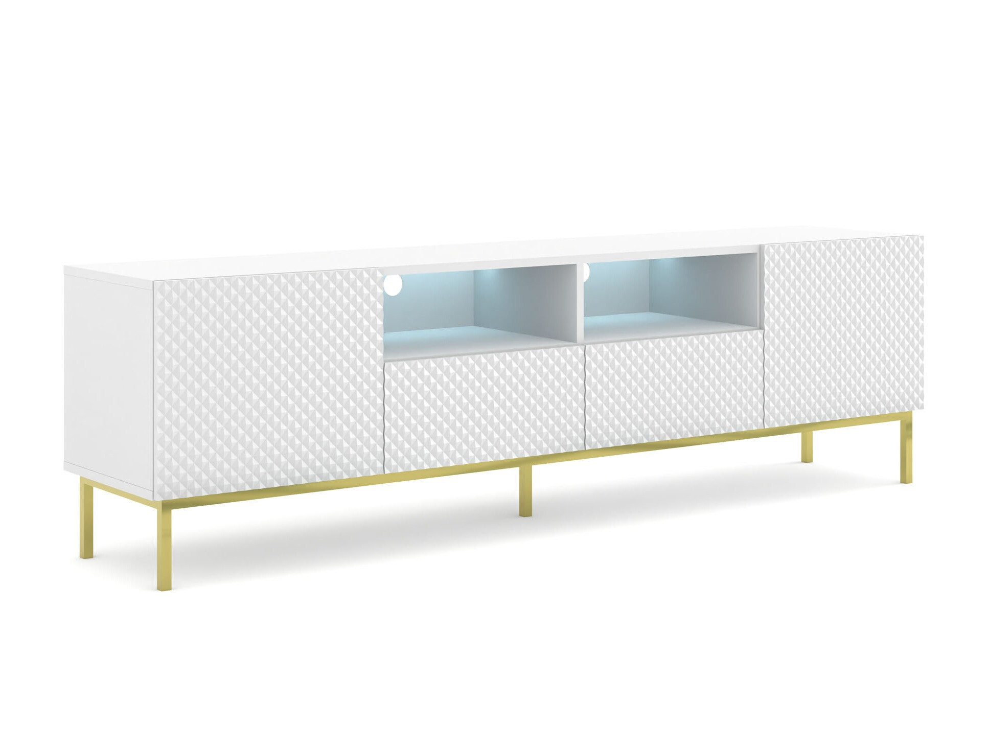 TV-meubel Buffalo 158 (Wit + Glanzend wit)