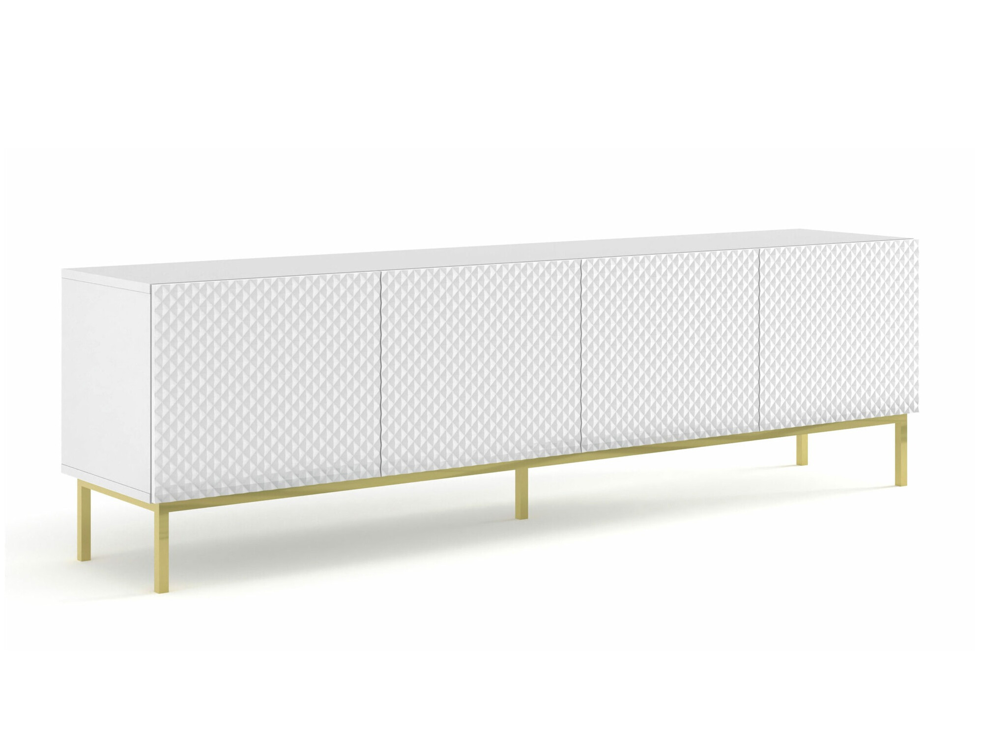 TV-meubel Odelomu 100 (Wit + Glanzend wit)