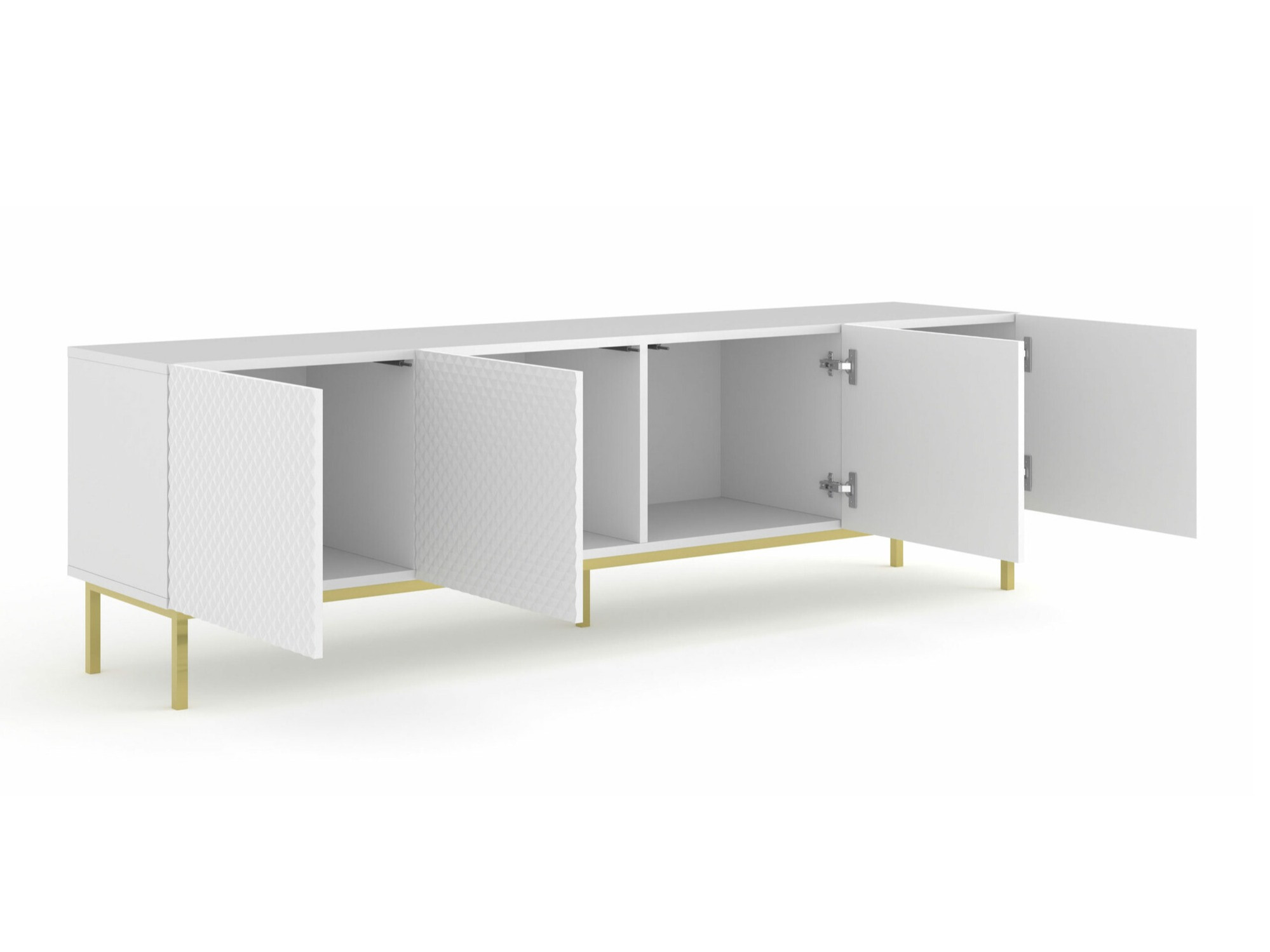 TV-meubel Odelomu 100 (Wit + Glanzend wit)