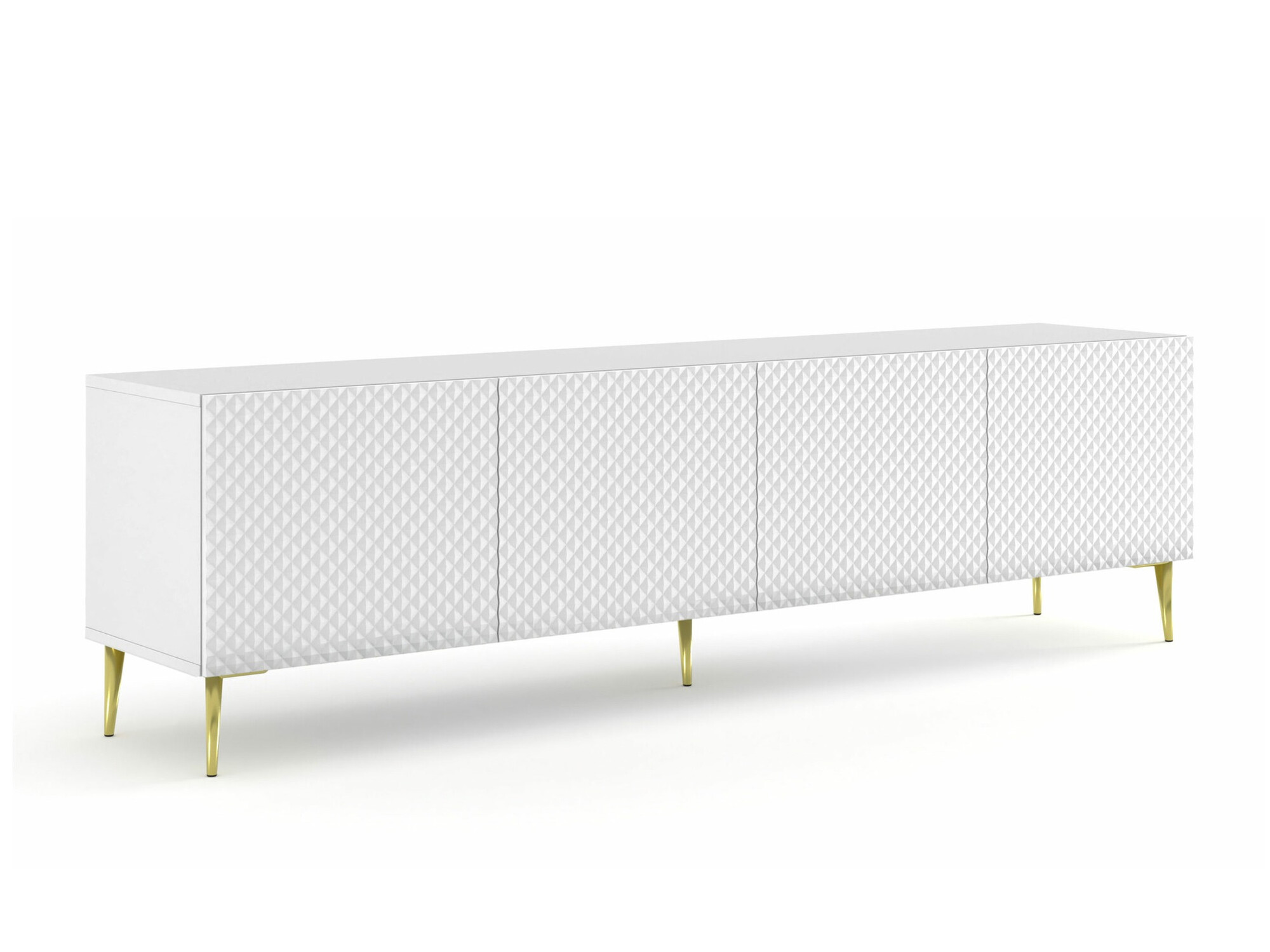 TV-meubel Odelomu 100 (Wit + Glanzend wit)