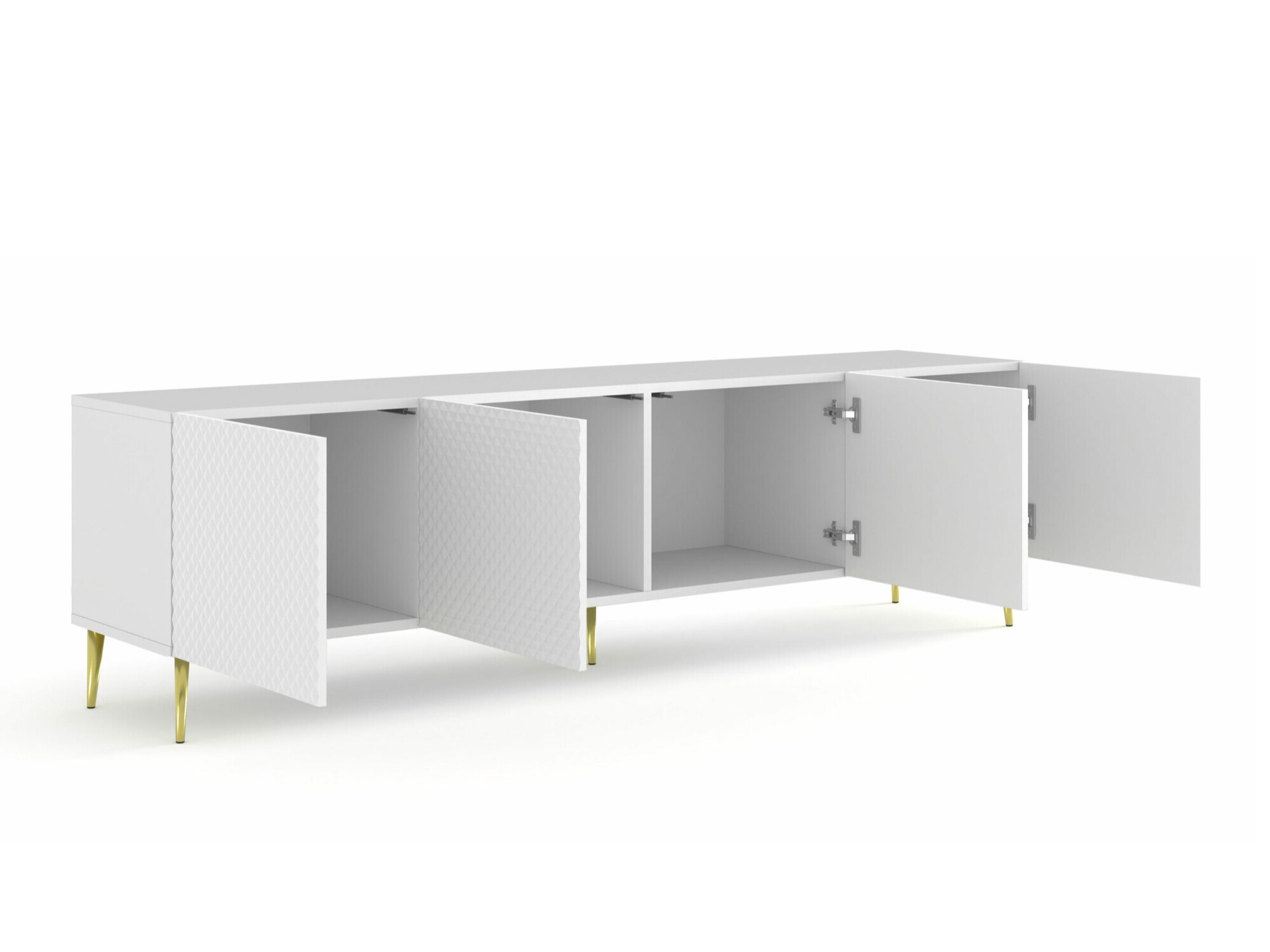 TV-meubel Odelomu 100 (Wit + Glanzend wit)