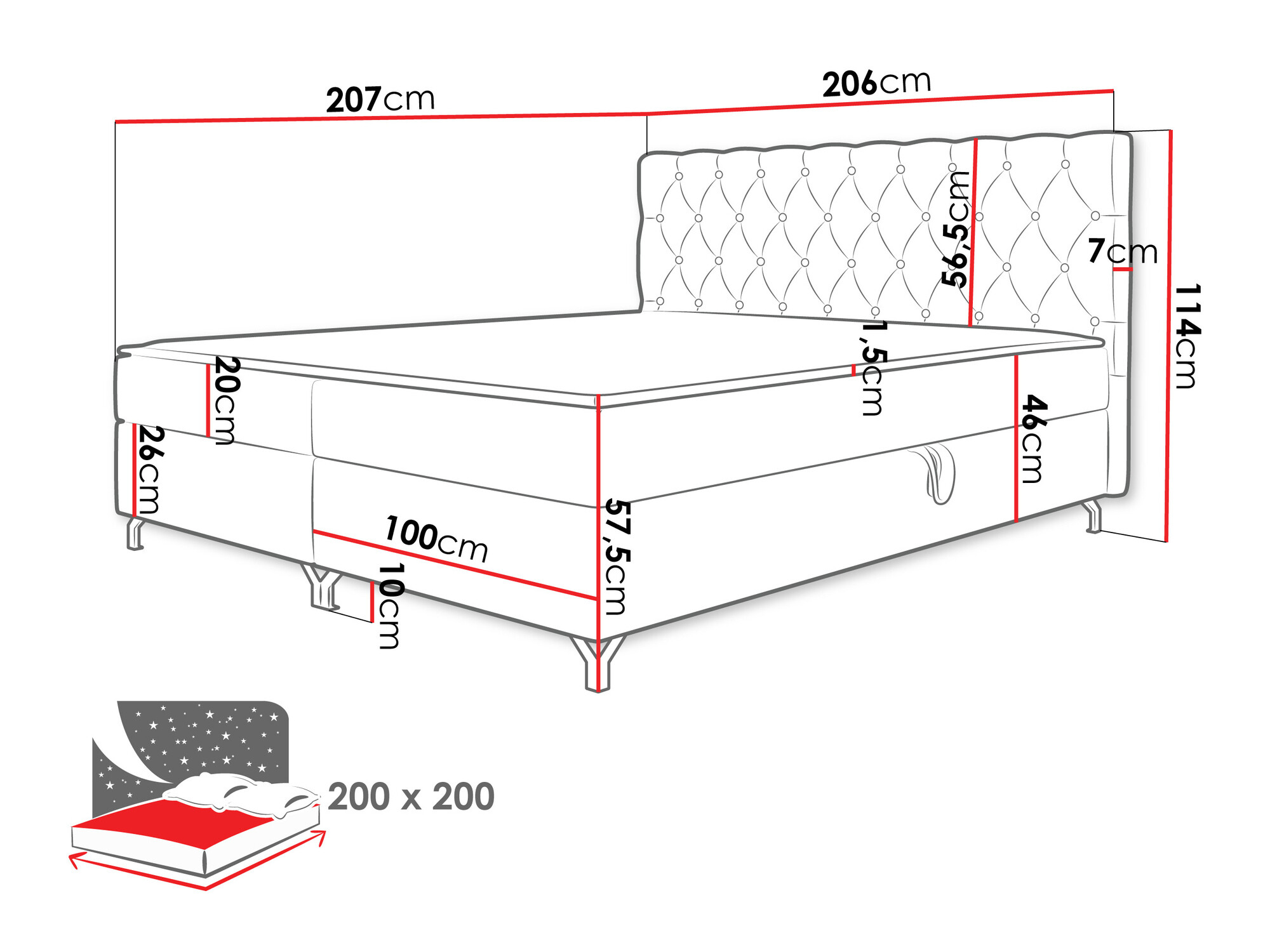 Boxspring Memphis 141 (Manila 02)