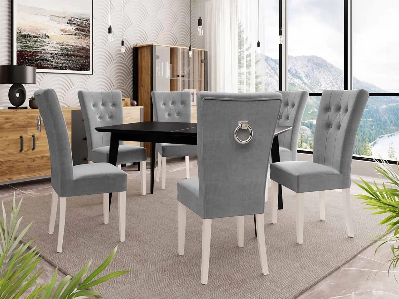 Stoel Racine 108 (Wit + Magic Velvet 2217)