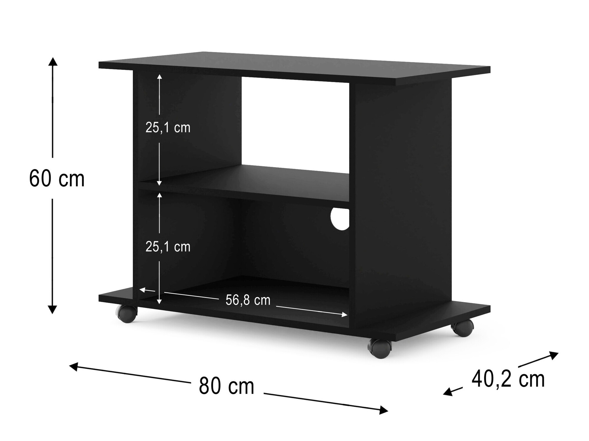 TV-meubel Buffalo 162 (Zwart)