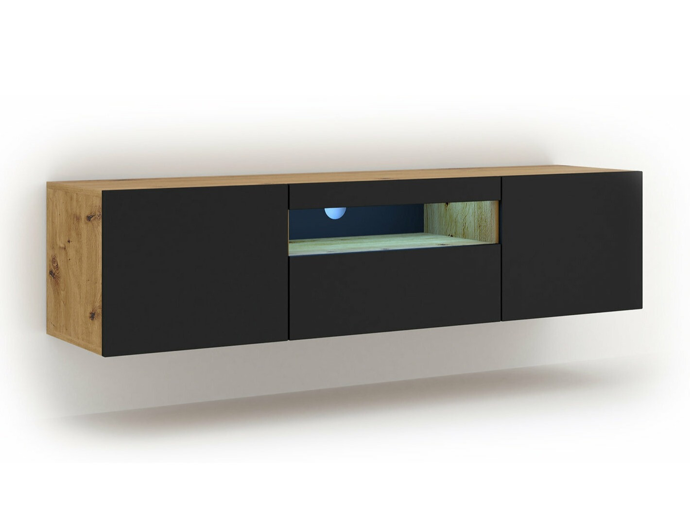 TV-meubel Morteo 103 (Artisan eiken + Zwart)