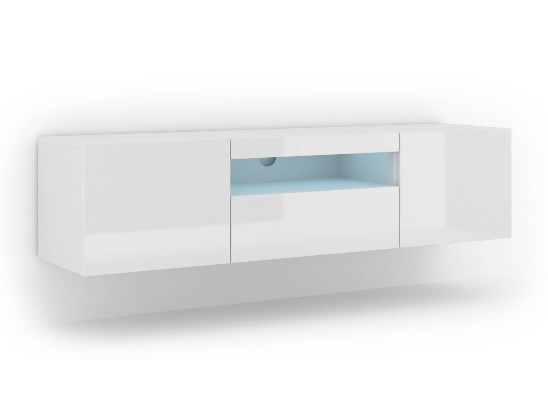 TV-meubel Morteo 103 (Wit + Glanzend wit)