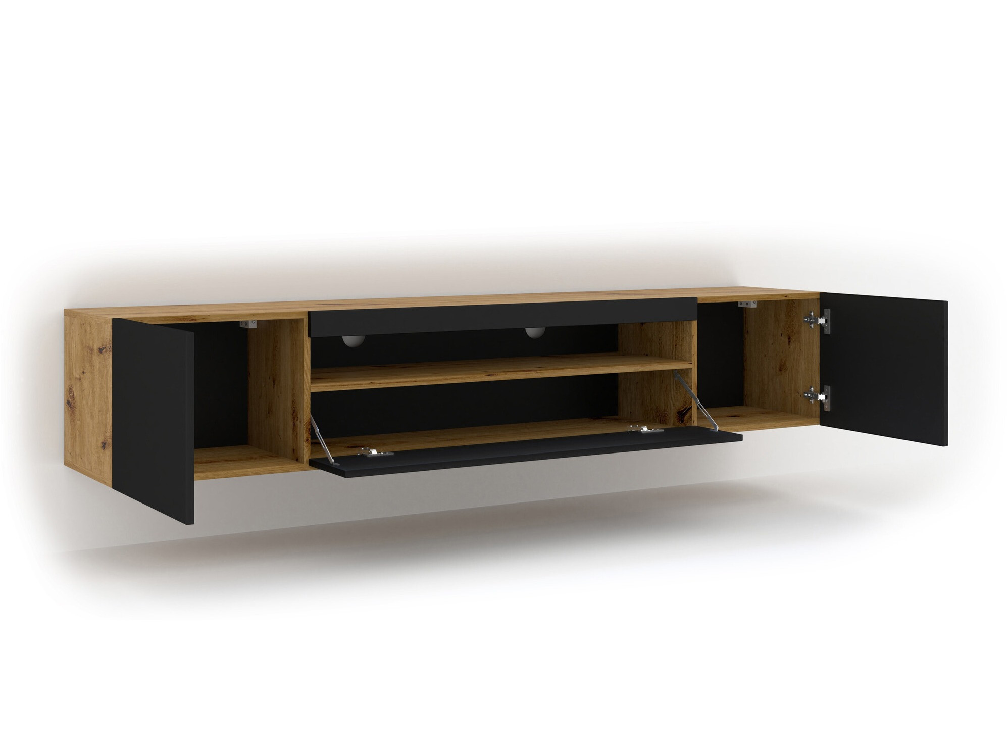 TV-meubel Morteo 104 (Artisan eiken + Zwart)