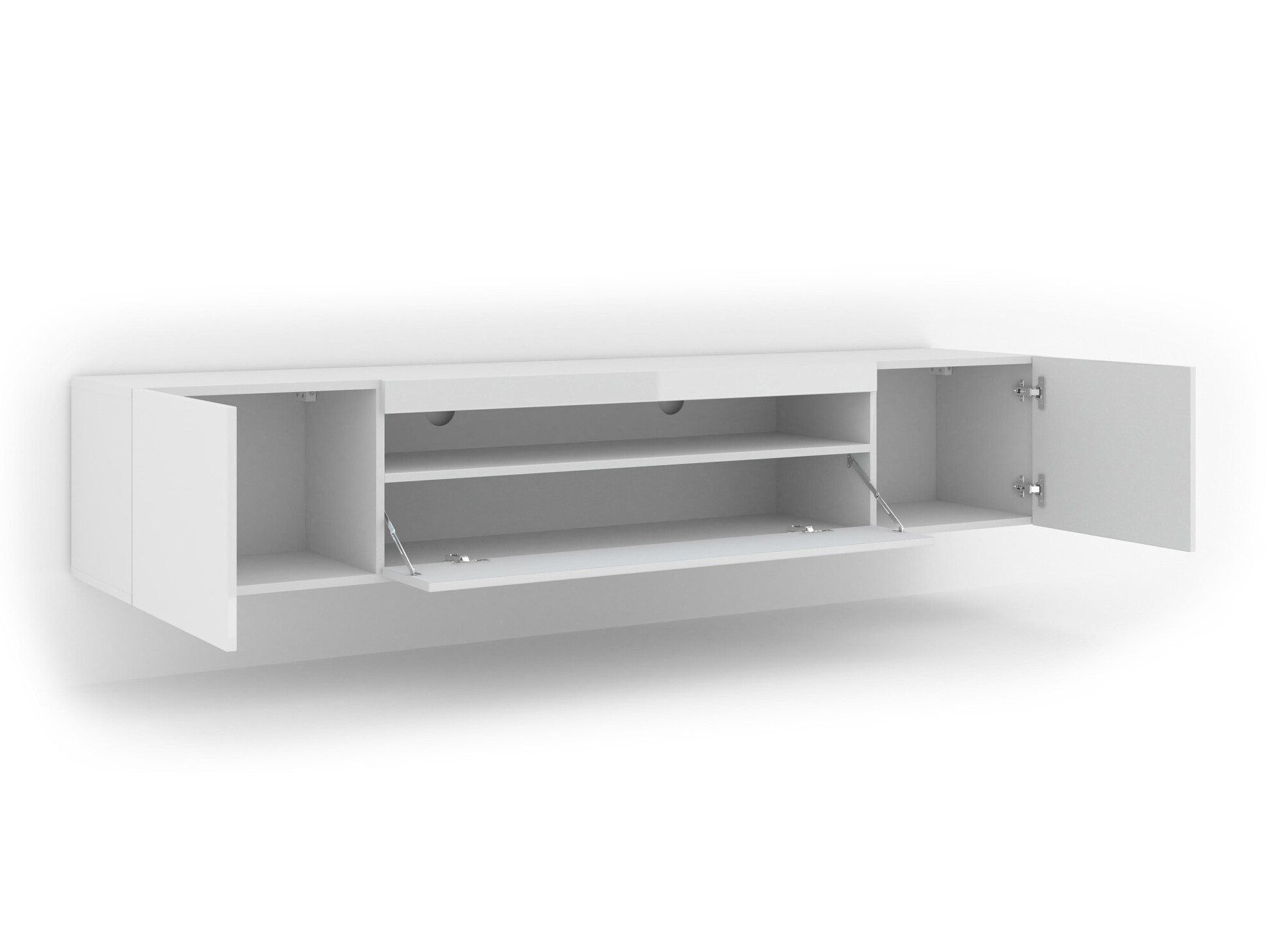 TV-meubel Morteo 104 (Wit + Glanzend wit)
